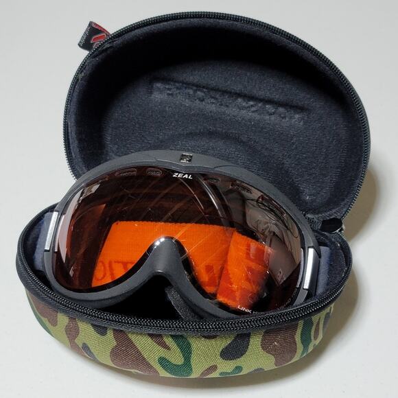 Zeal Optics Ski Goggles Link Hyper Flash No Fog Vented Orange Lens Hard Case - Picture 5 of 14